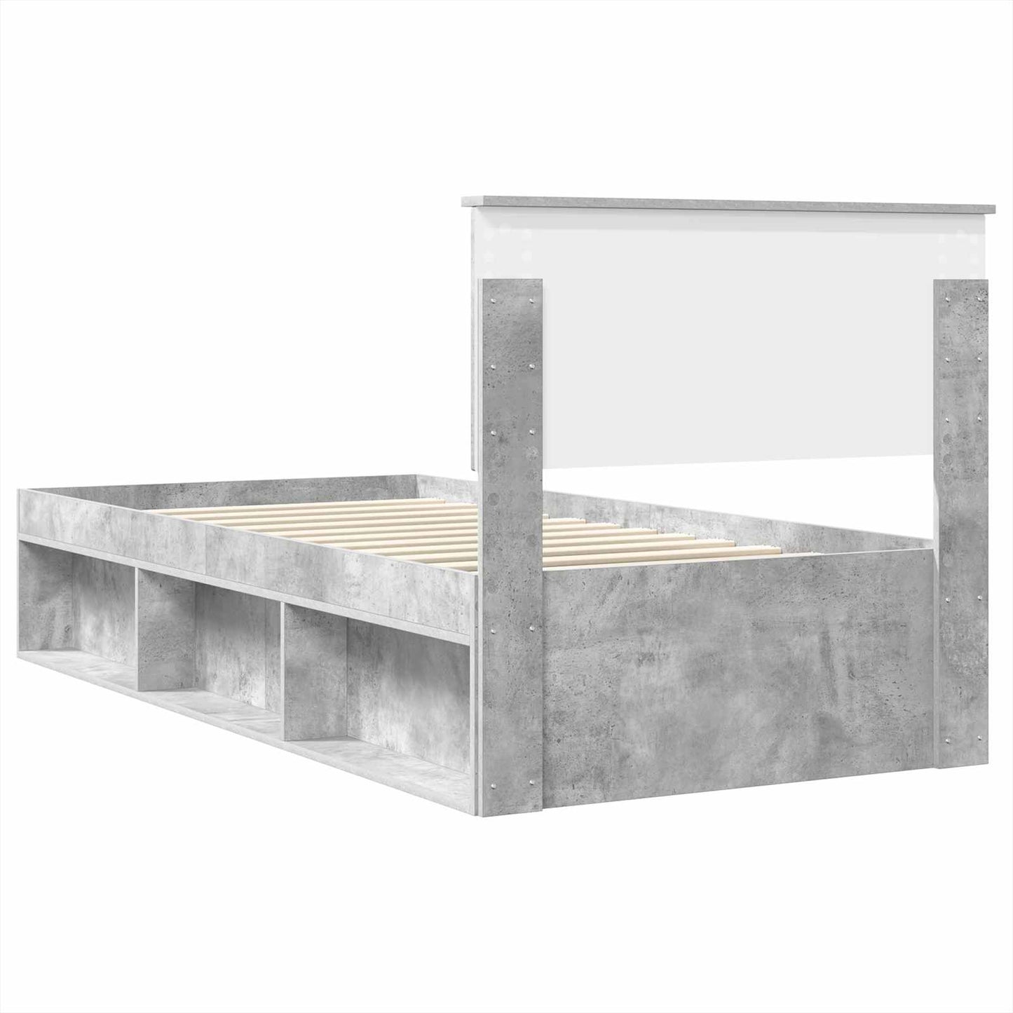 Bedframe met hoofdeinde Concerte Grijs 75 x 190 cm Bewerkt hout