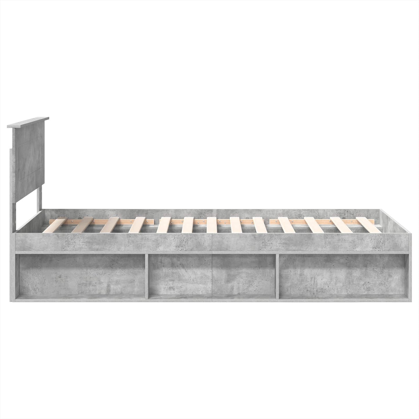 Bedframe met hoofdeinde Concerte Grijs 75 x 190 cm Bewerkt hout