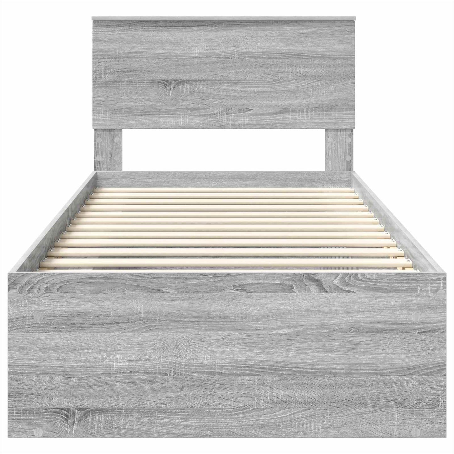 Bedframe met hoofdeinde Grijs Sonoma 75 x 190 cm Bewerkt hout
