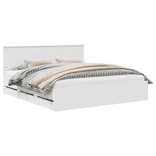 Bedframe met lade met opslag Wit 200 x 200 cm Ingenieurshout