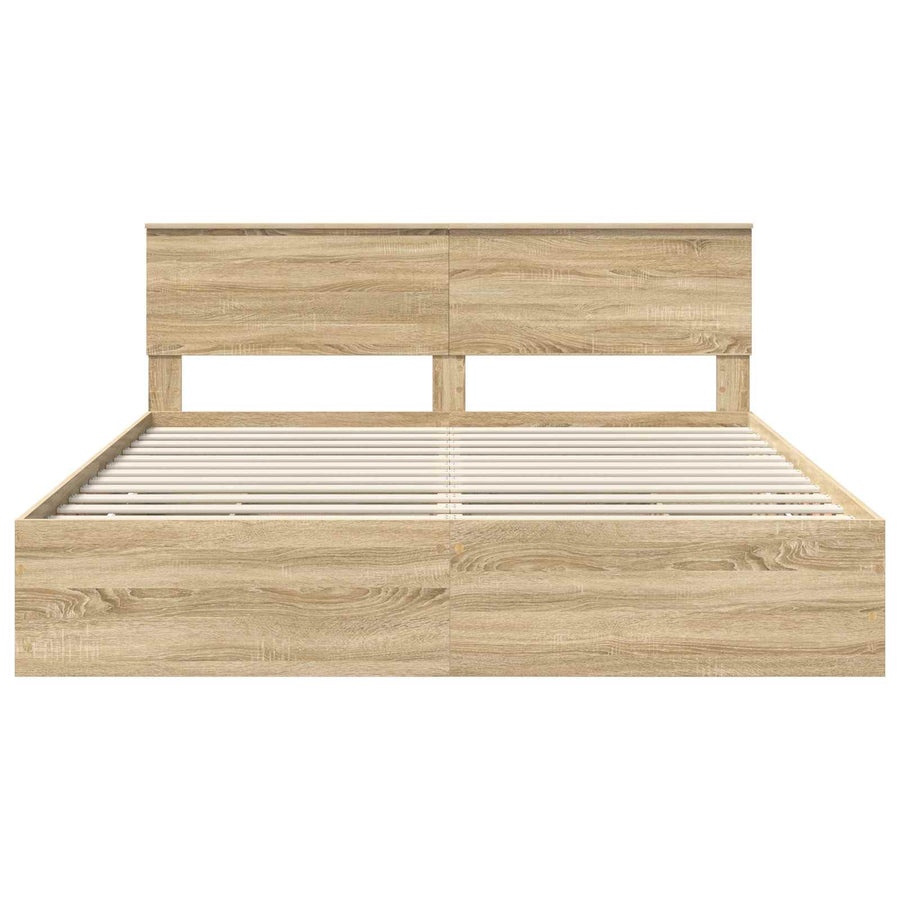 Bedframe met lade Sonoma Eiken 200 x 200 cm Ingenieurshout
