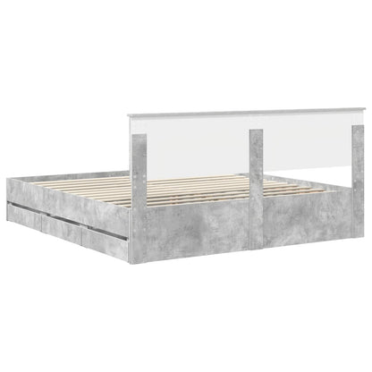 Bedframe met lade Beton Grijs 200 x 200 cm Ingenieurshout