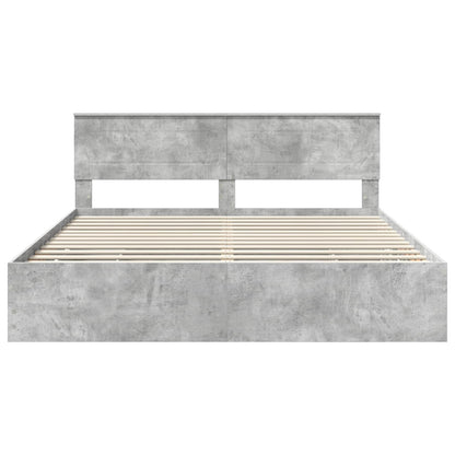 Bedframe met lade Beton Grijs 200 x 200 cm Ingenieurshout
