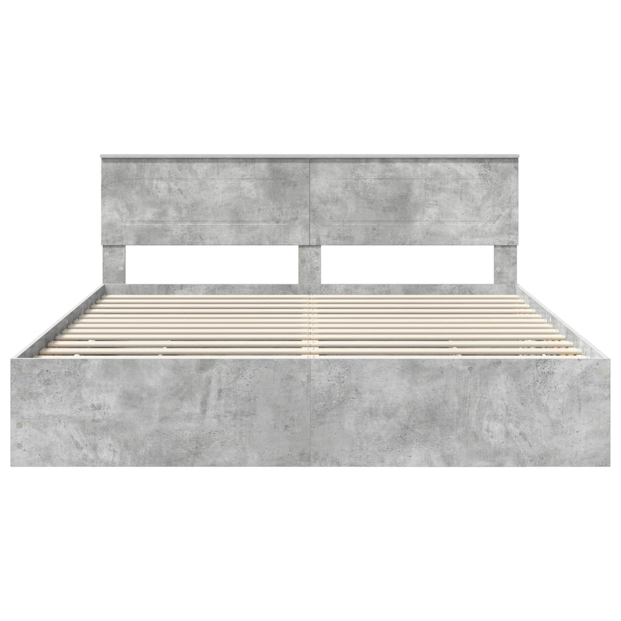 Bedframe met lade Beton Grijs 200 x 200 cm Ingenieurshout