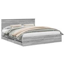 Bedframe met lade Grijs Sonoma 200 x 200 cm Ingenieurshout