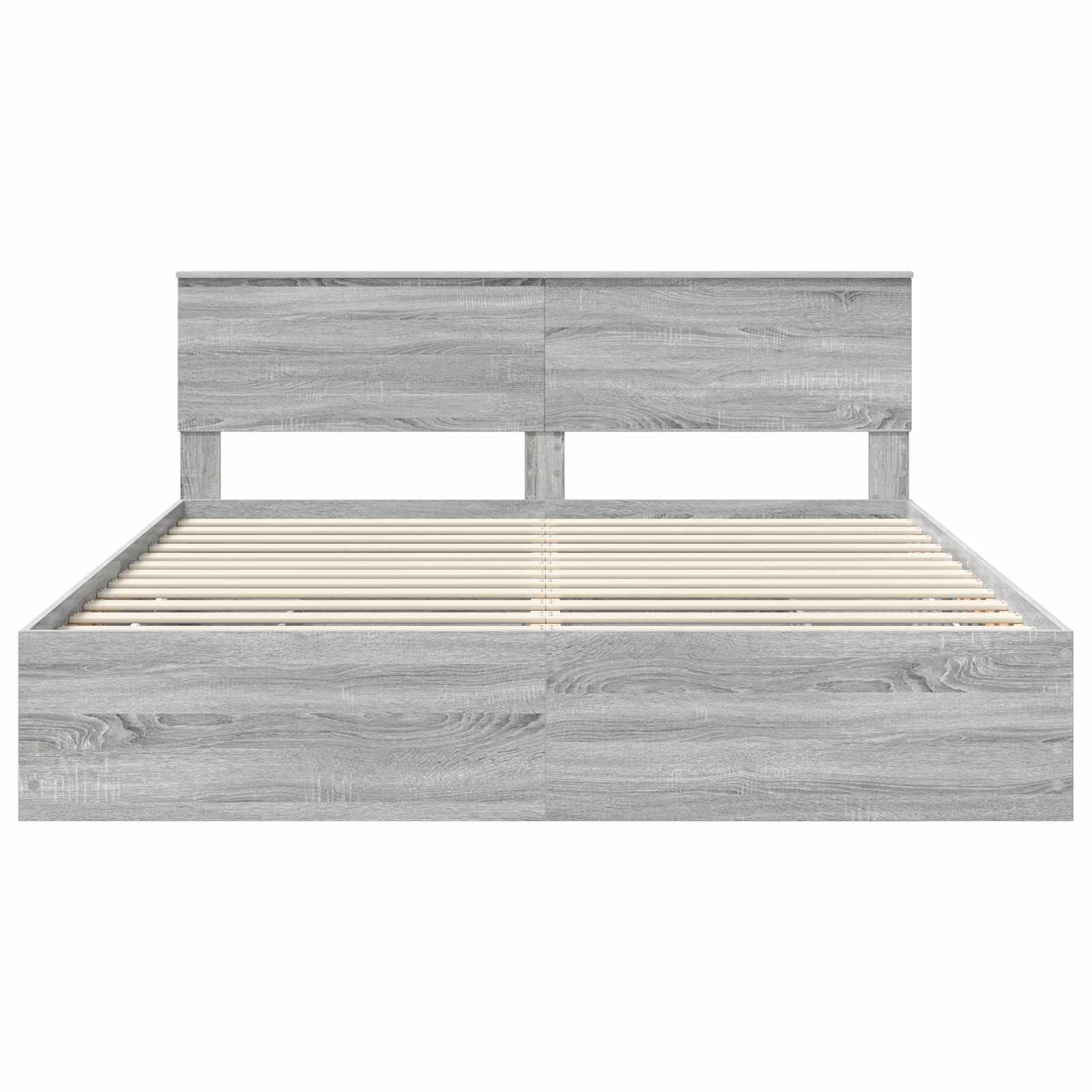 Bedframe met lade Grijs Sonoma 200 x 200 cm Ingenieurshout