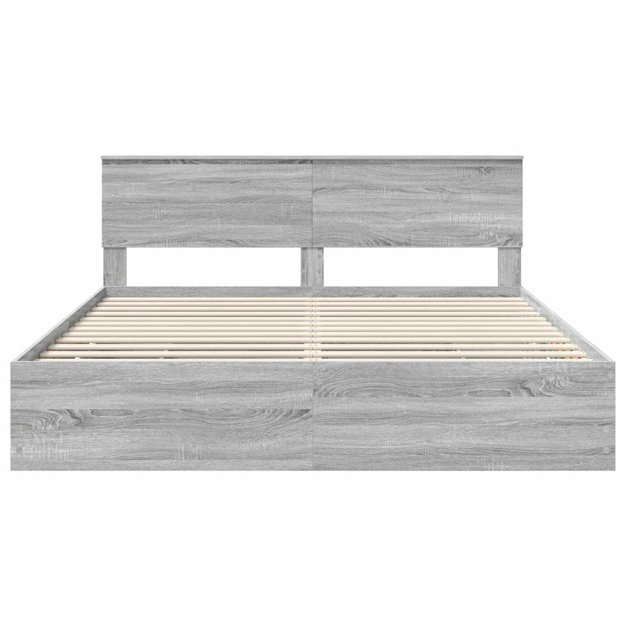 Bedframe met lade Grijs Sonoma 200 x 200 cm Ingenieurshout