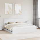 Bedframe 180x200 cm wit met 6 lades ingenieurshout