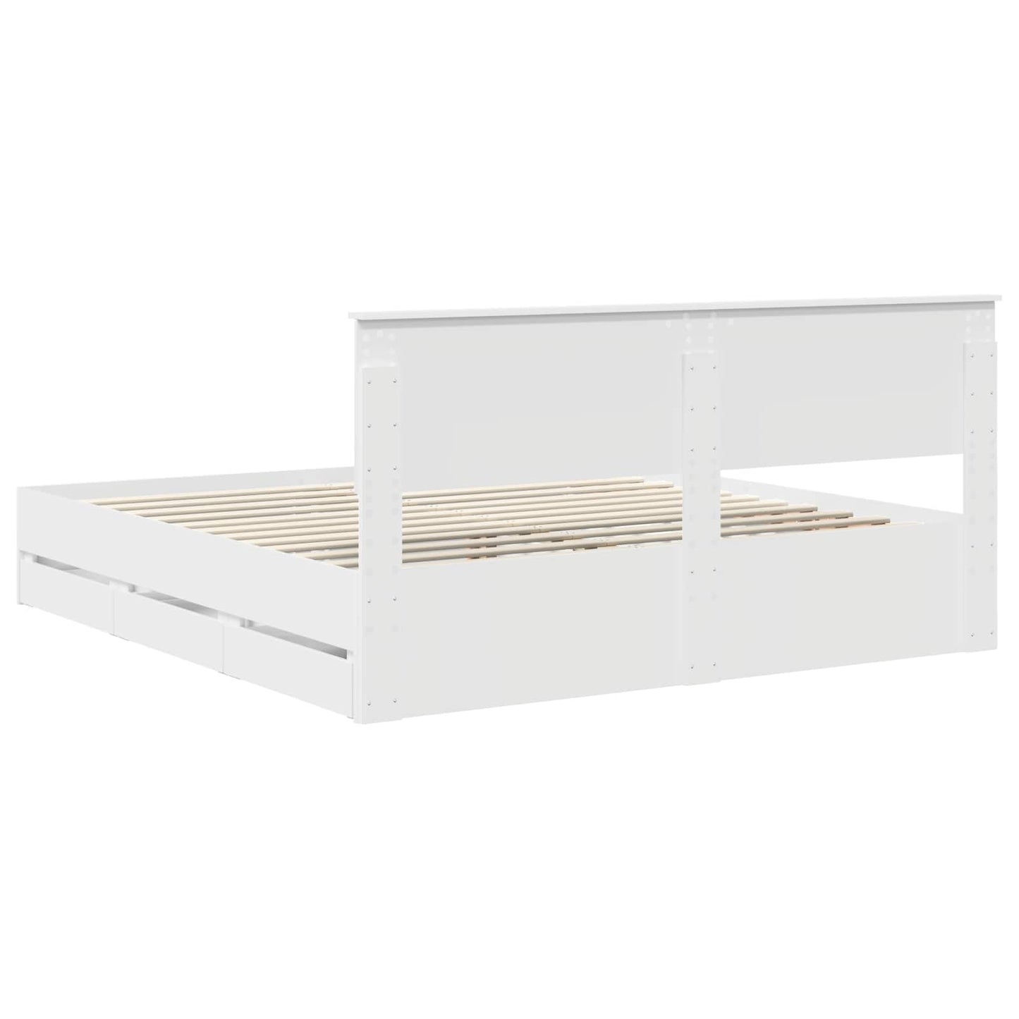 Bedframe met lade met opslag Wit 180 x 200 cm Ingenieurshout