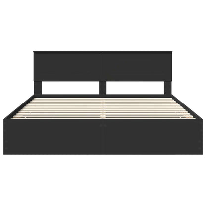 Bedframe met lade met opslag Zwart 180 x 200 cm Ingenieurshout