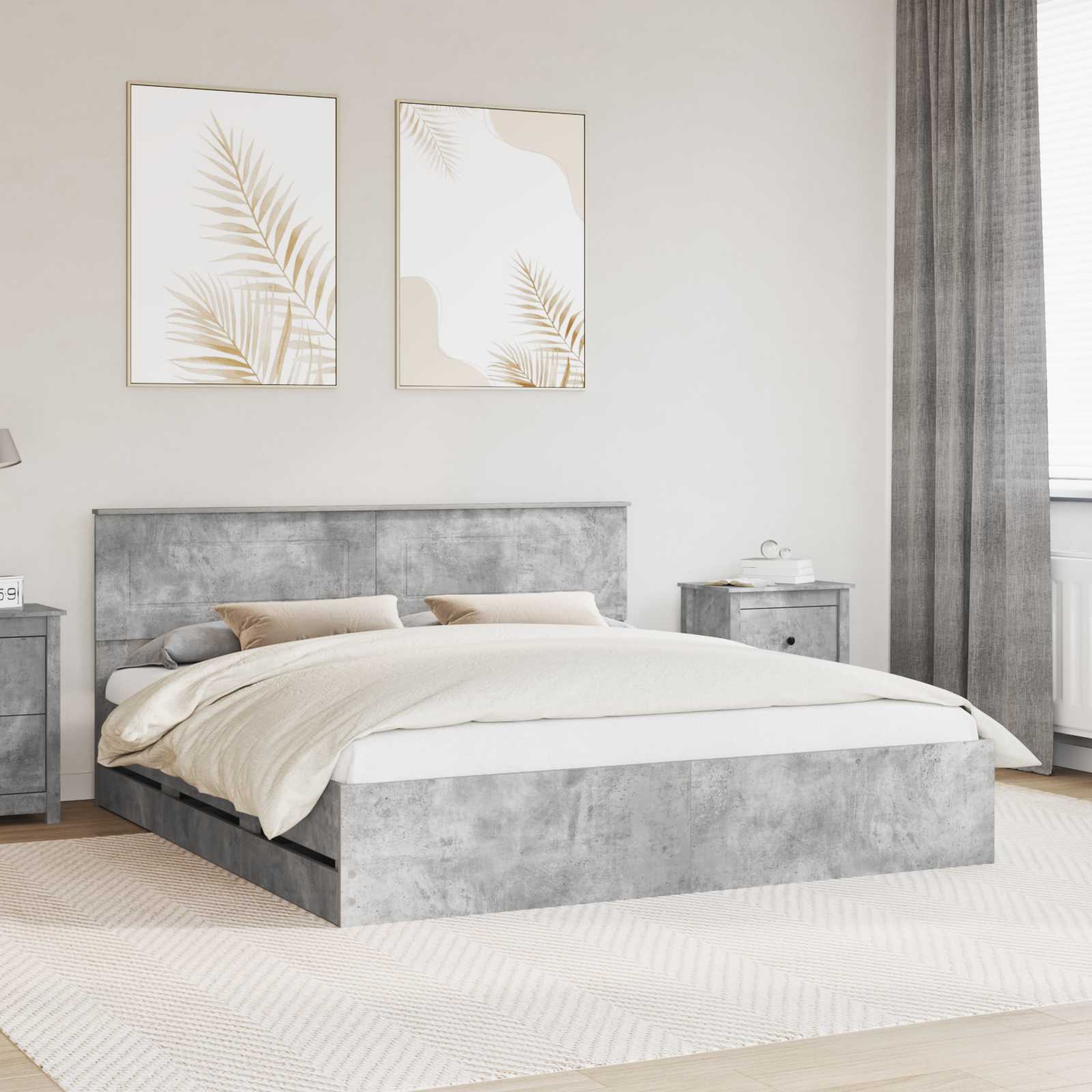 Bedframe met lade Beton Grijs 180 x 200 cm Ingenieurshout