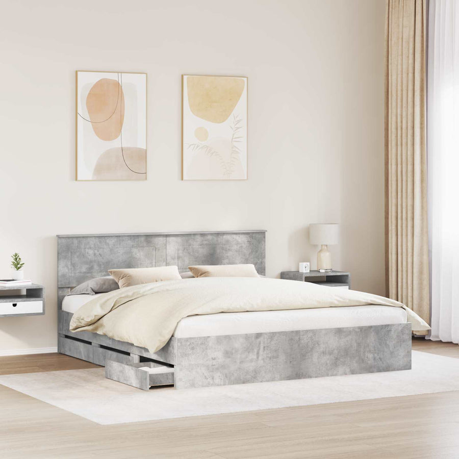 Bedframe met lade Beton Grijs 180 x 200 cm Ingenieurshout