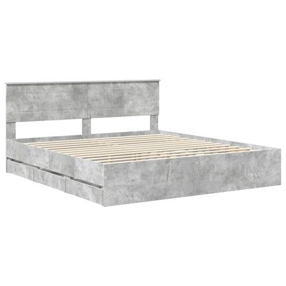 Bedframe met lade Beton Grijs 180 x 200 cm Ingenieurshout