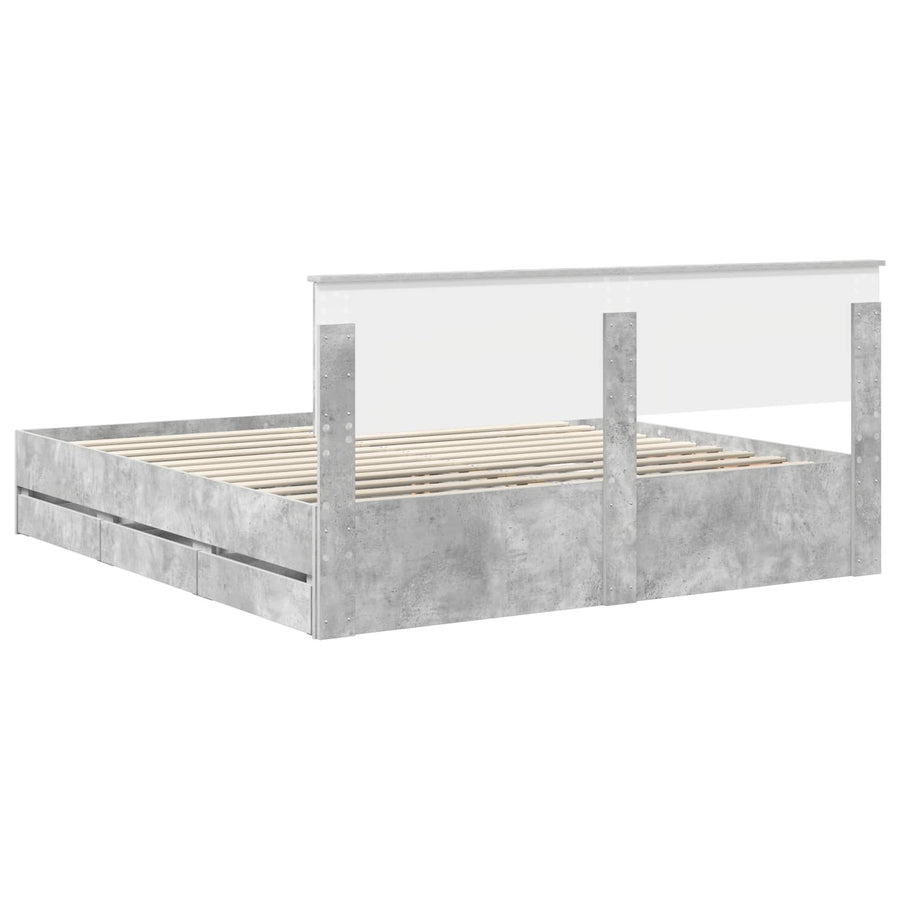 Bedframe met lade Beton Grijs 180 x 200 cm Ingenieurshout