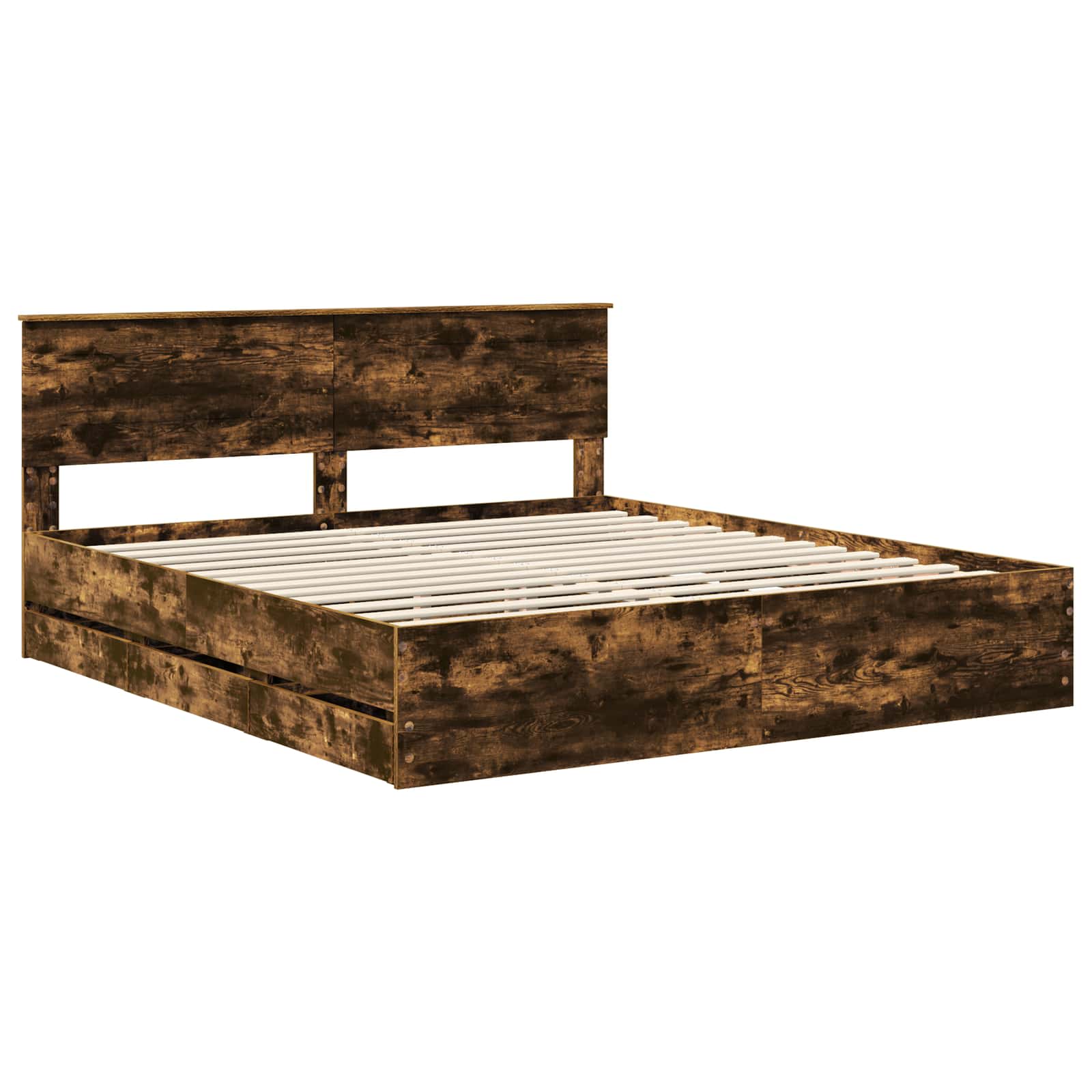 Bedframe met lade Gerookt eiken 180 x 200 cm Ingenieurshout