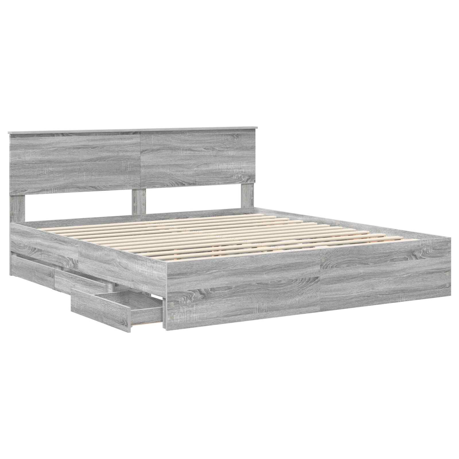 Bedframe met lade Grijs Sonoma 180 x 200 cm Ingenieurshout