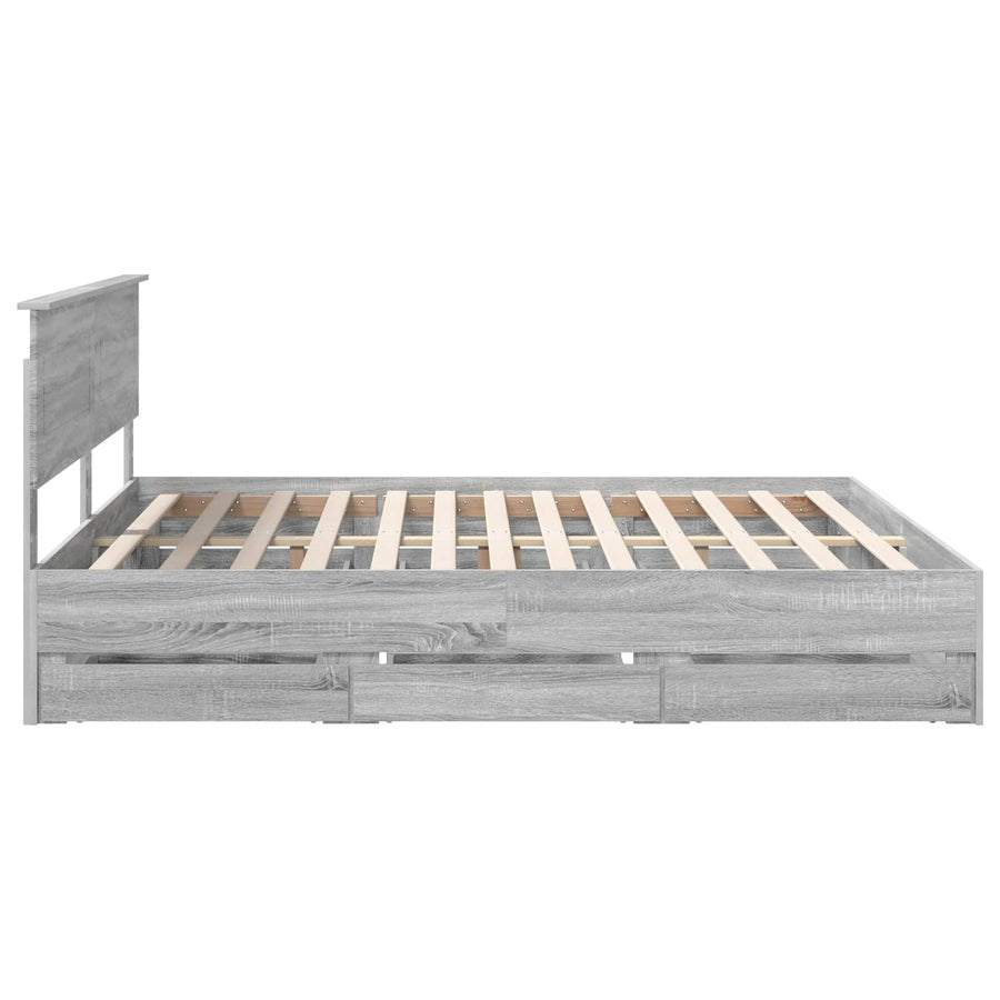 Bedframe met lade Grijs Sonoma 180 x 200 cm Ingenieurshout