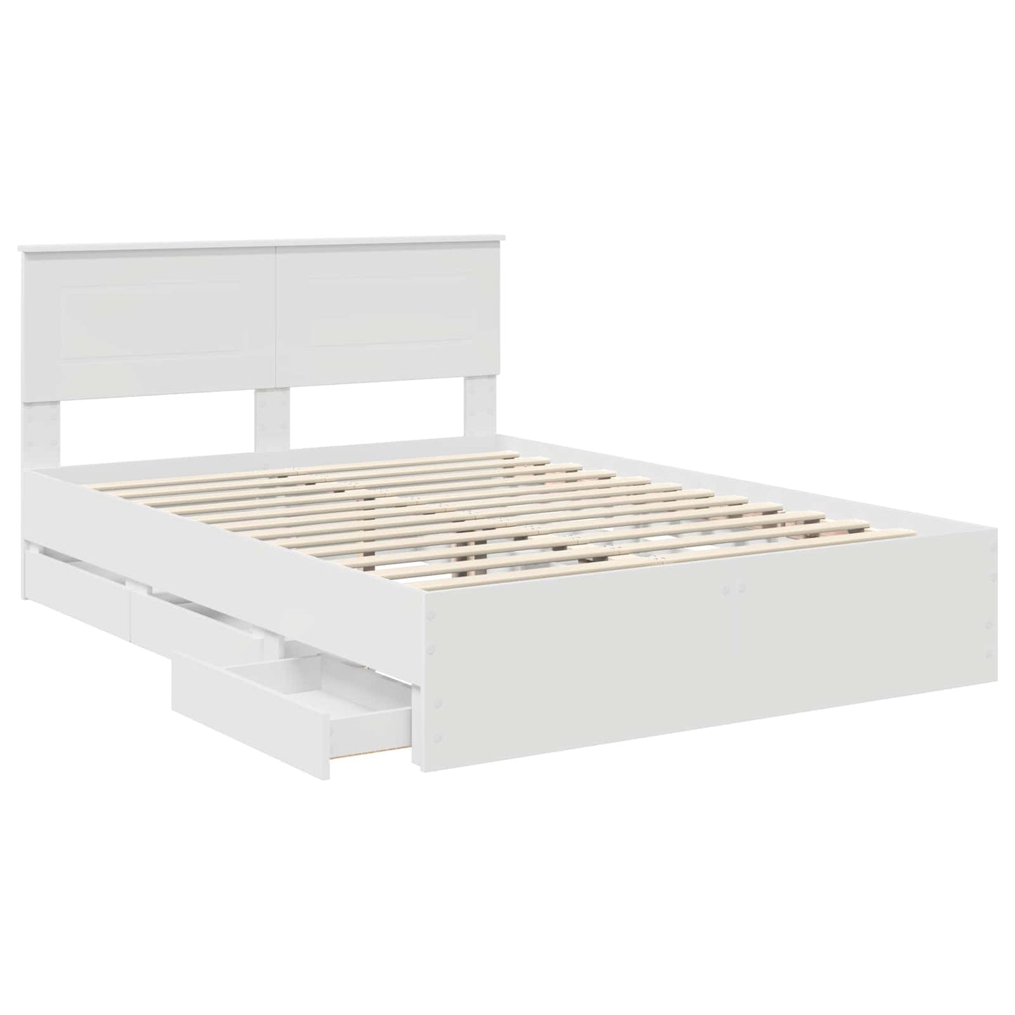 Bedframe met lade met opslag Wit 160 x 200 cm Ingenieurshout