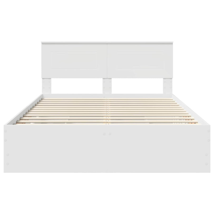 Bedframe met lade met opslag Wit 160 x 200 cm Ingenieurshout