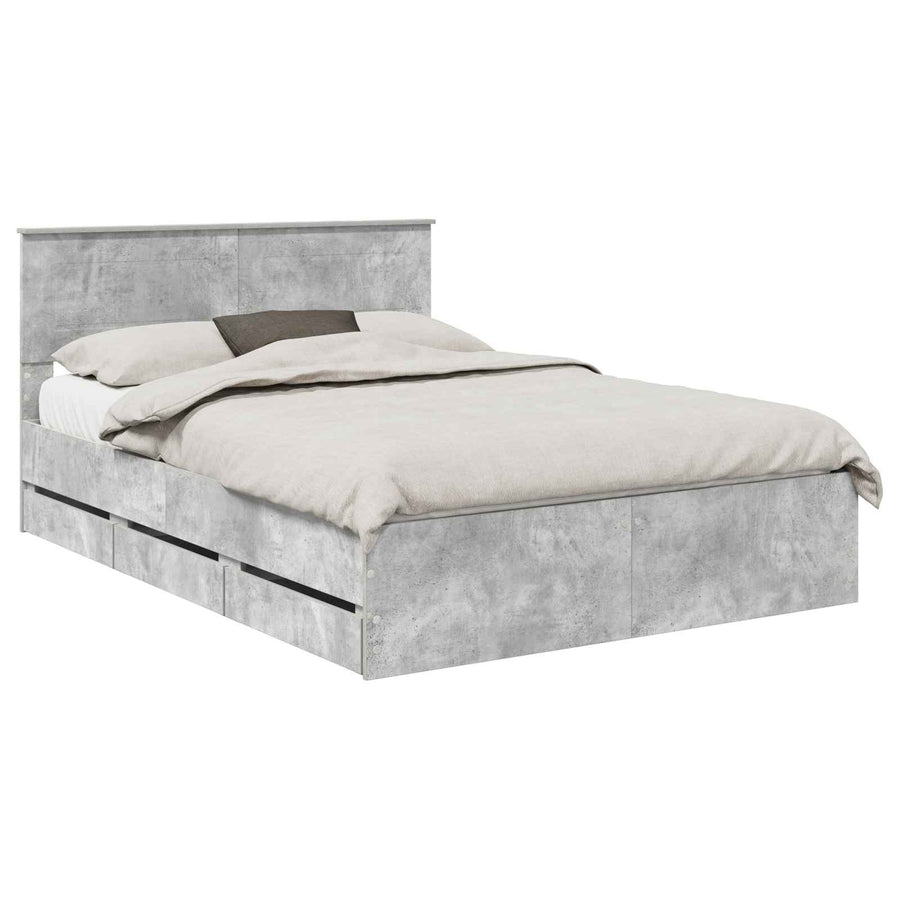 Bedframe met lade Beton Grijs 160 x 200 cm Ingenieurshout