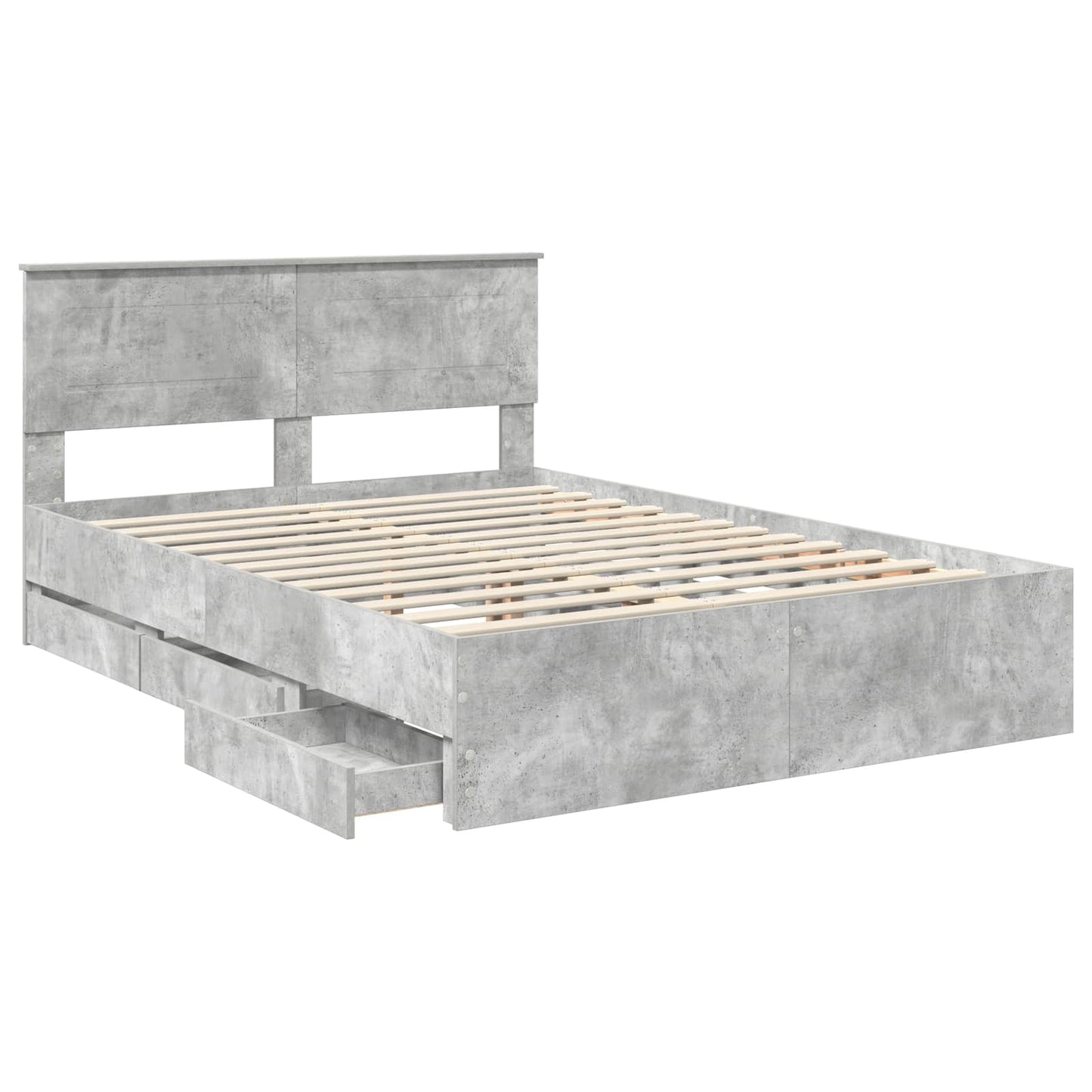 Bedframe met lade Beton Grijs 160 x 200 cm Ingenieurshout