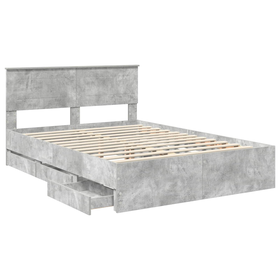 Bedframe met lade Beton Grijs 160 x 200 cm Ingenieurshout