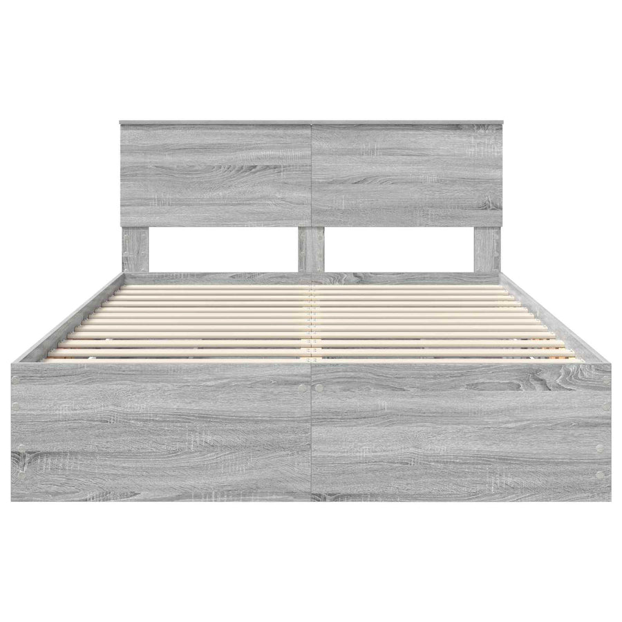 Bedframe met lade Grijs Sonoma 160 x 200 cm Ingenieurshout