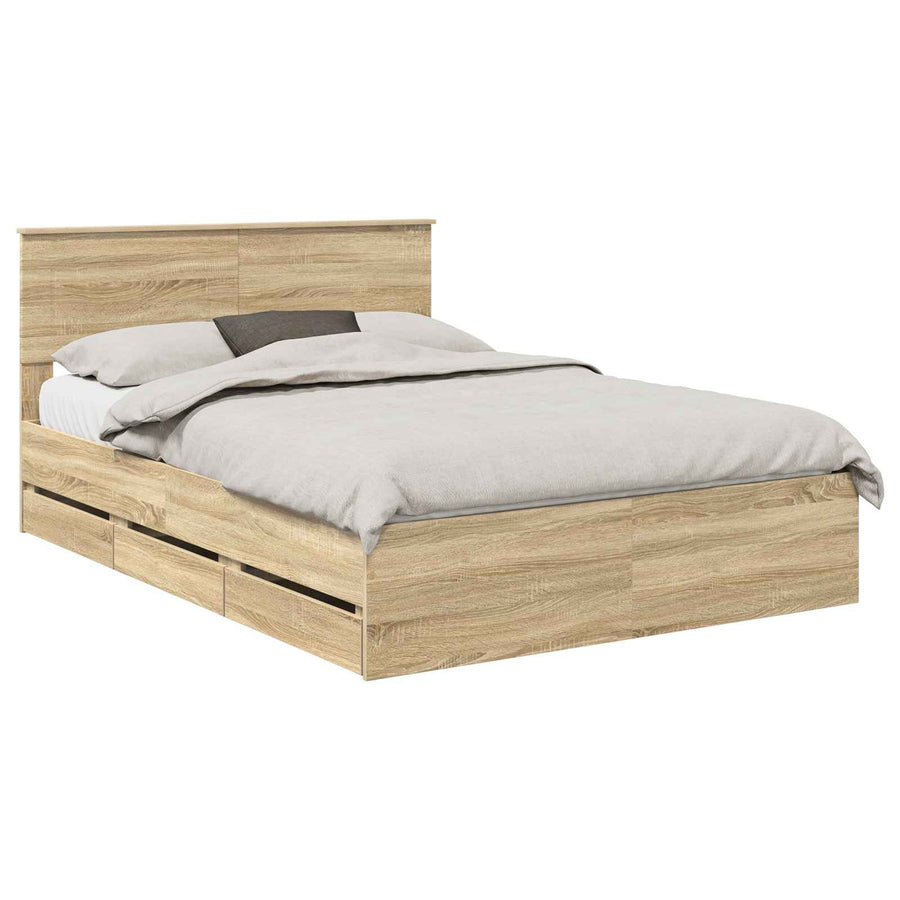 Bedframe met lade Sonoma Eiken 150 x 200 cm Ingenieurshout