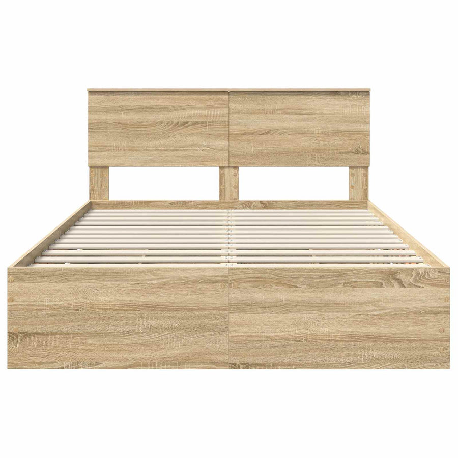 Bedframe met lade Sonoma Eiken 150 x 200 cm Ingenieurshout