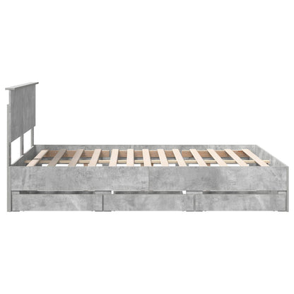 Bedframe met lade Beton Grijs 150 x 200 cm Ingenieurshout