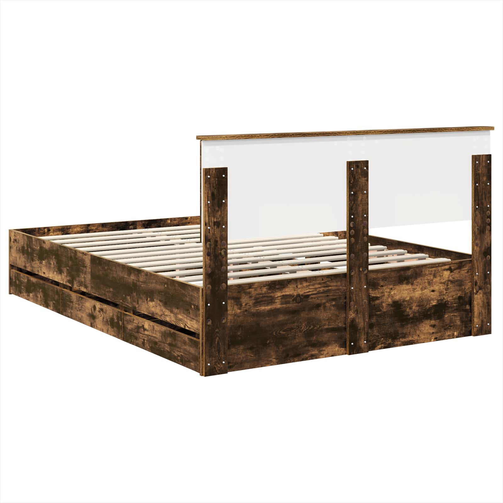 Bedframe met lade Gerookt eiken 150 x 200 cm Ingenieurshout