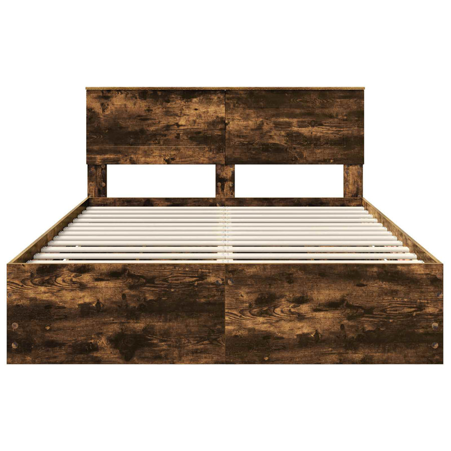 Bedframe met lade Gerookt eiken 150 x 200 cm Ingenieurshout