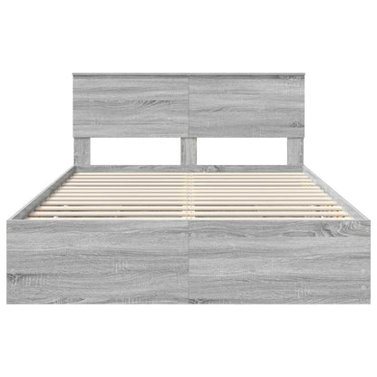 Bedframe met lade Grijs Sonoma 150 x 200 cm Ingenieurshout
