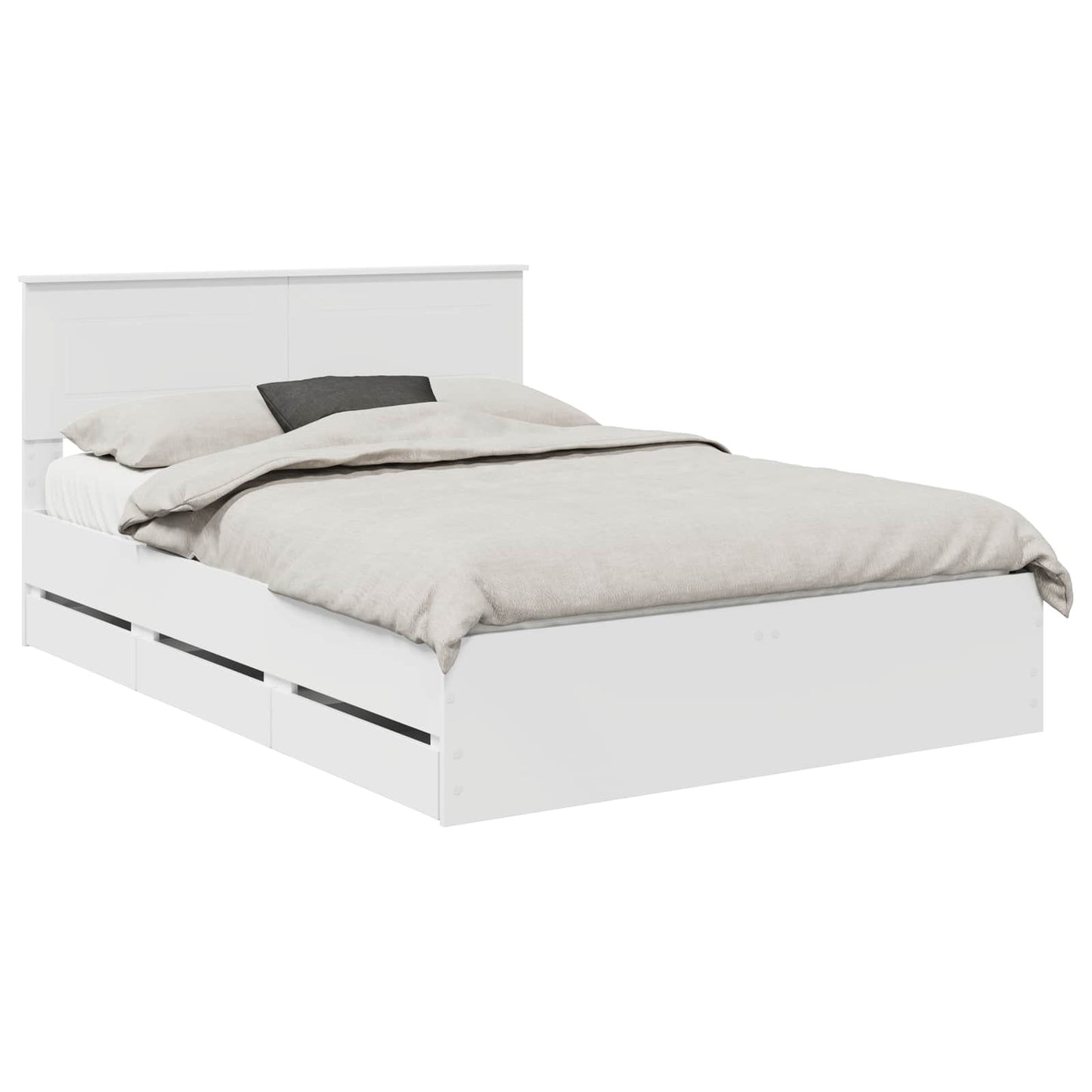Bedframe met lade met opslag Wit 140 x 190 cm Ingenieurshout
