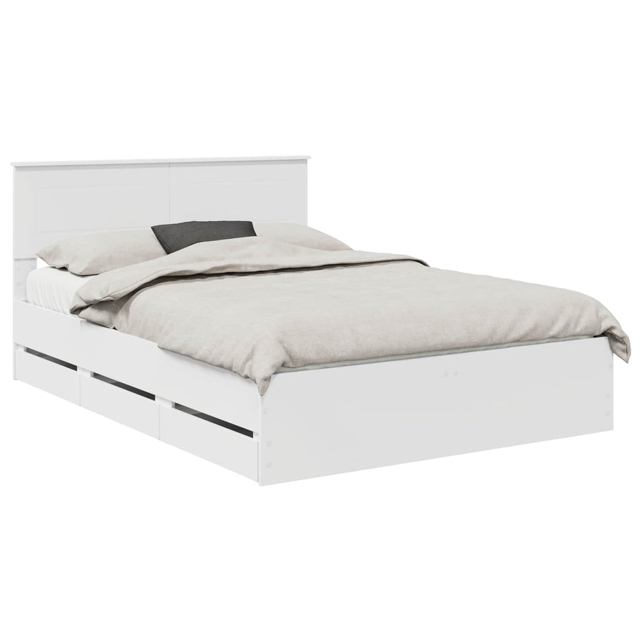 Bedframe met lade met opslag Wit 140 x 190 cm Ingenieurshout