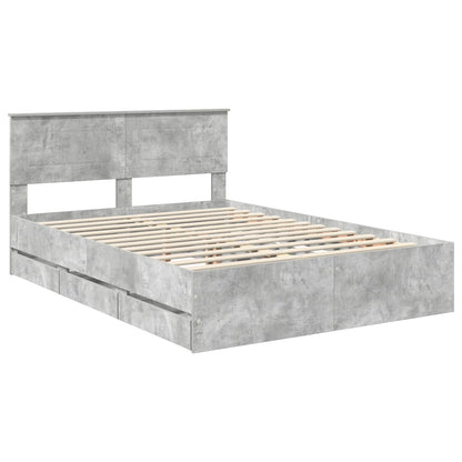 Bedframe met lade Beton Grijs 140 x 190 cm Ingenieurshout