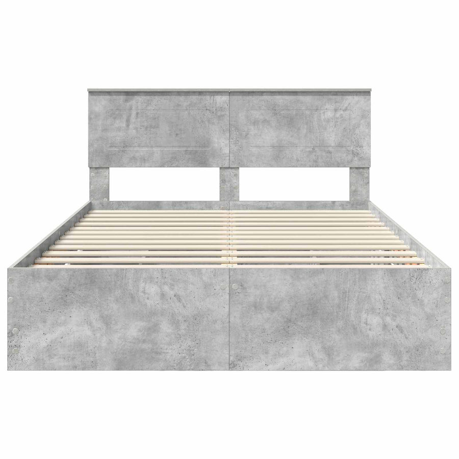 Bedframe met lade Beton Grijs 140 x 190 cm Ingenieurshout
