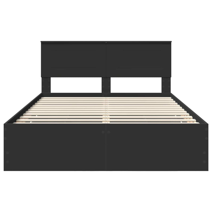 Bedframe met lade met opslag Zwart 140 x 200 cm Ingenieurshout