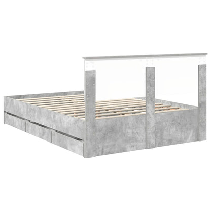 Bedframe met lade Beton Grijs 140 x 200 cm Ingenieurshout