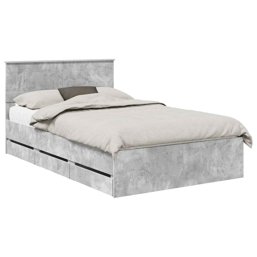Bedframe met lade Beton Grijs 135 x 190 cm Ingenieurshout