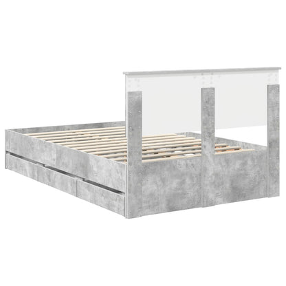 Bedframe met lade Beton Grijs 135 x 190 cm Ingenieurshout