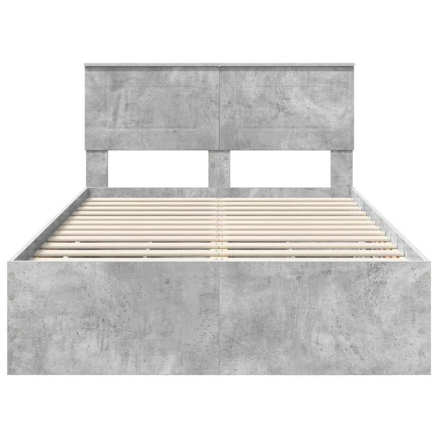 Bedframe met lade Beton Grijs 135 x 190 cm Ingenieurshout
