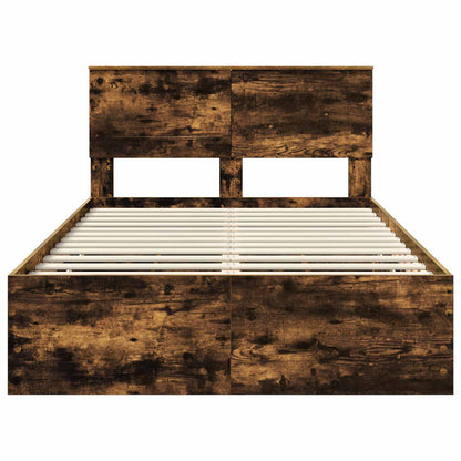 Bedframe met lade Gerookt eiken 135 x 190 cm Ingenieurshout
