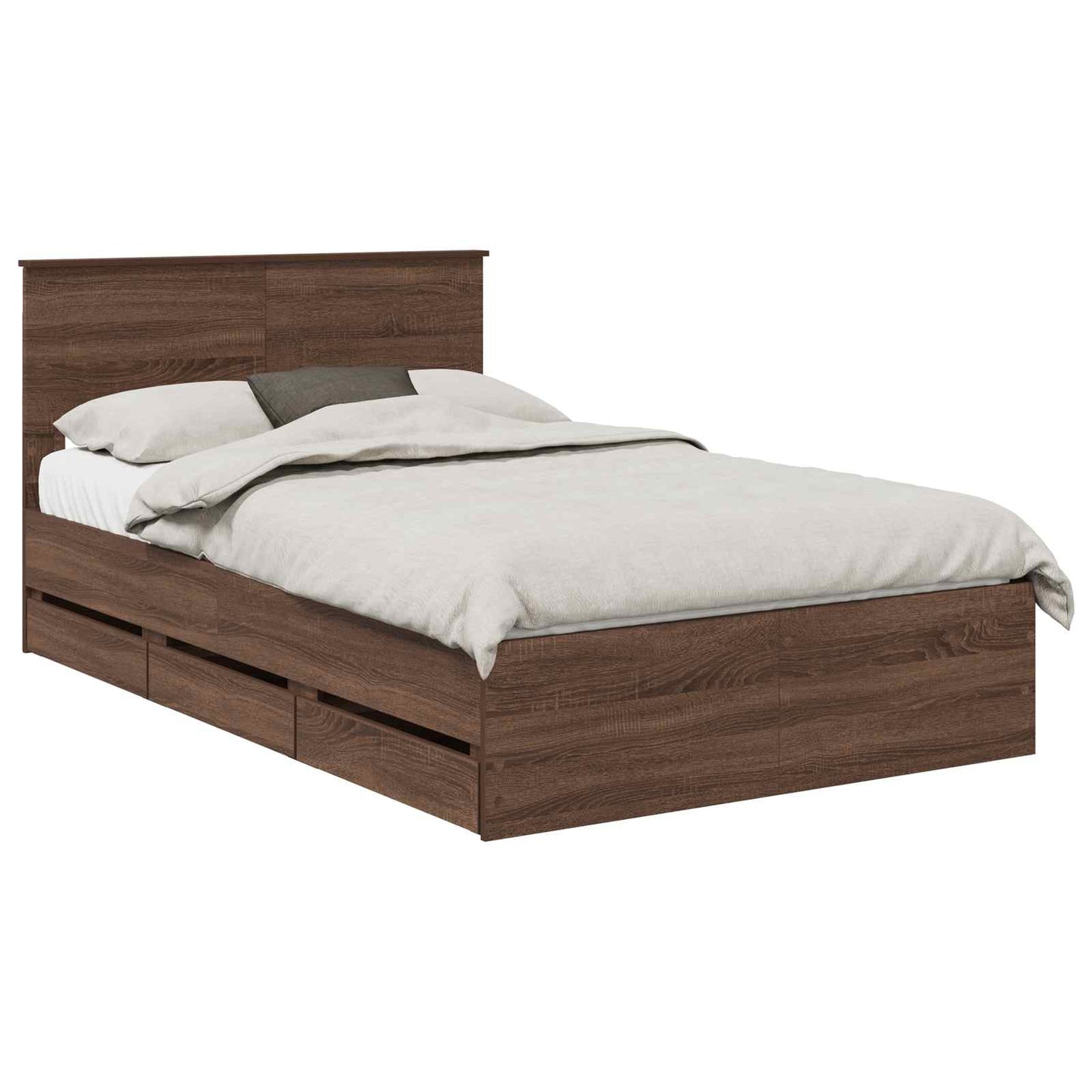 Bedframe met lade Bruin Eiken 135 x 190 cm Ingenieurshout