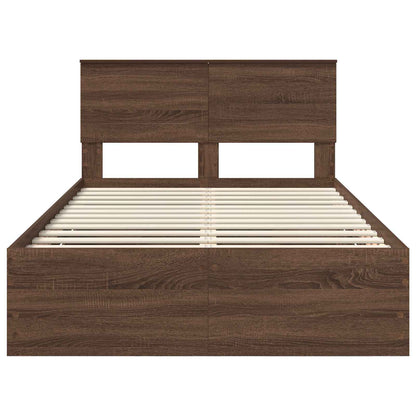 Bedframe met lade Bruin Eiken 135 x 190 cm Ingenieurshout