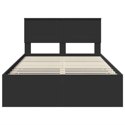 Bedframe met lade met opslag Zwart 120 x 190 cm Ingenieurshout
