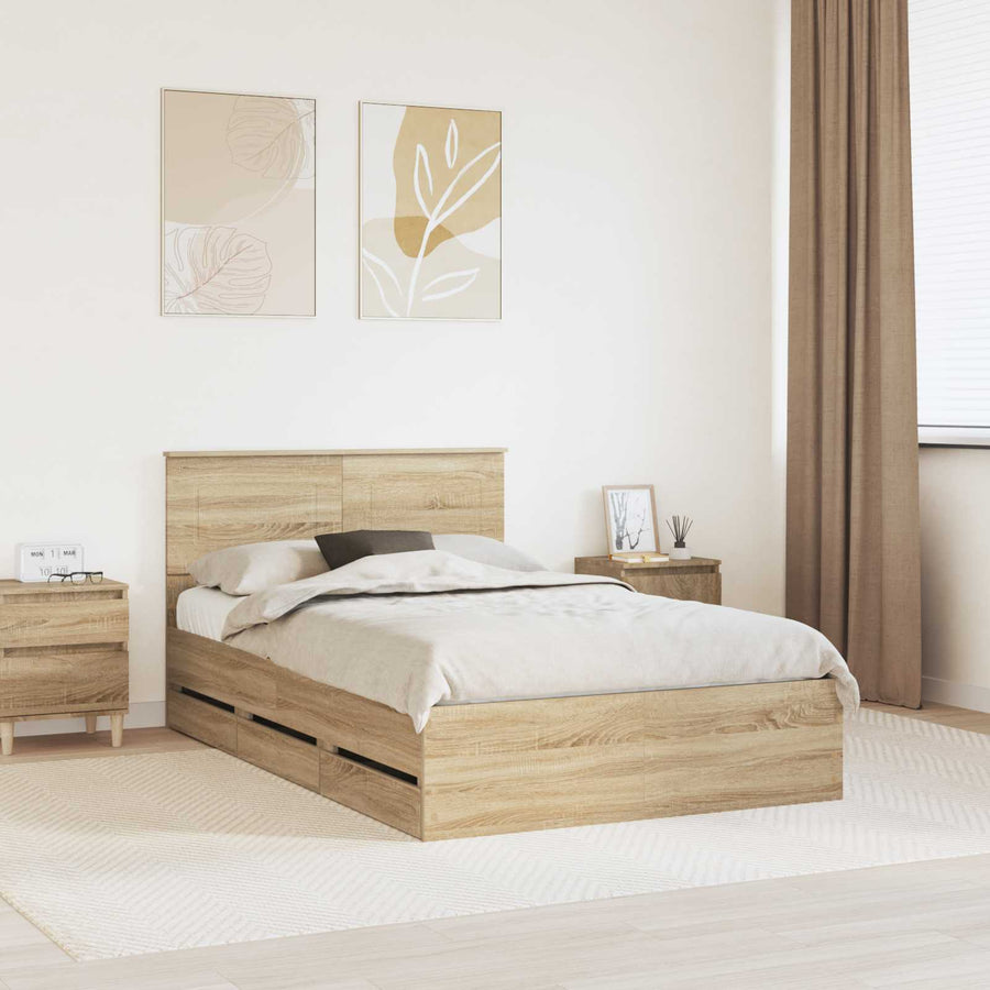 Bedframe met lade Sonoma Eiken 120 x 190 cm Ingenieurshout