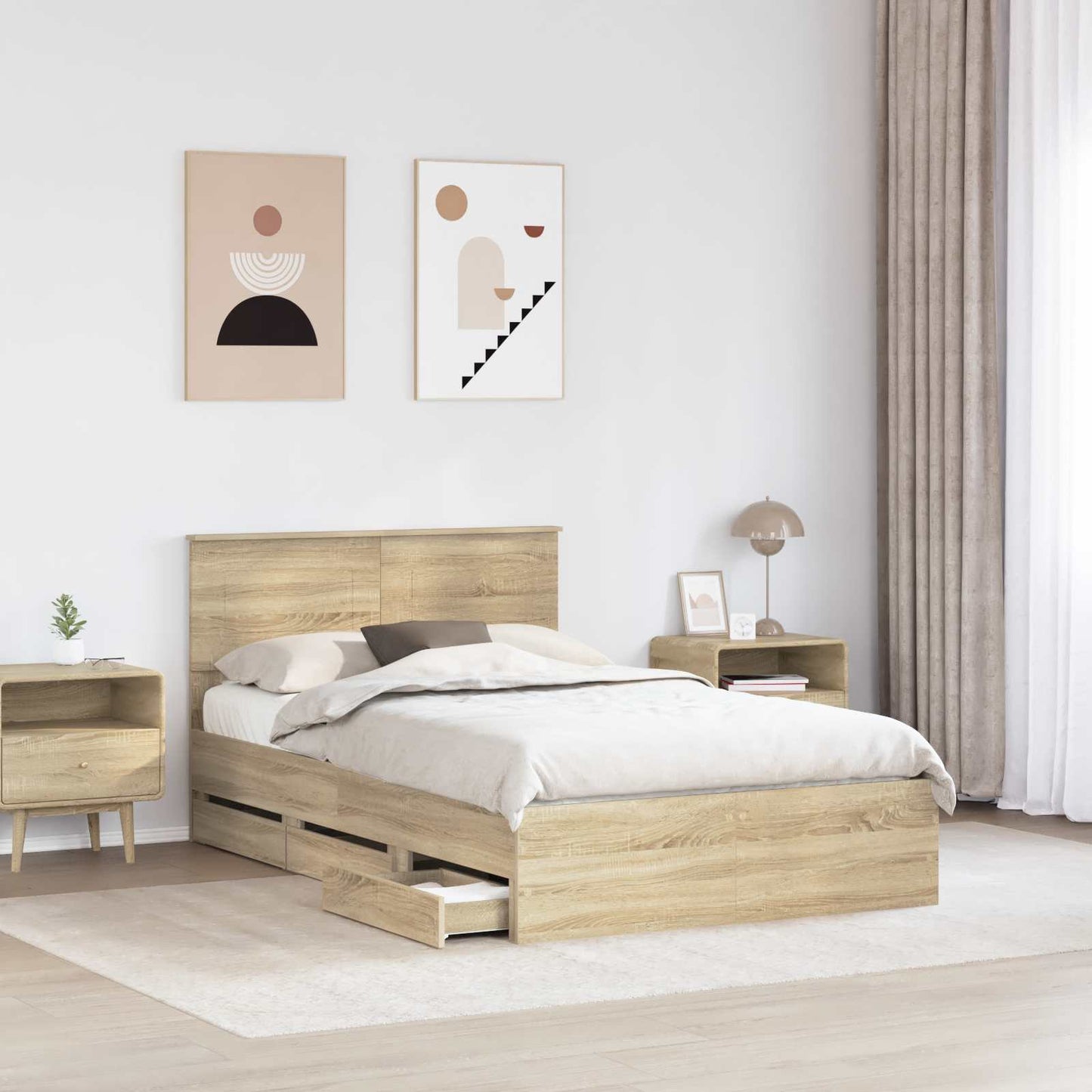 Bedframe met lade Sonoma Eiken 120 x 190 cm Ingenieurshout