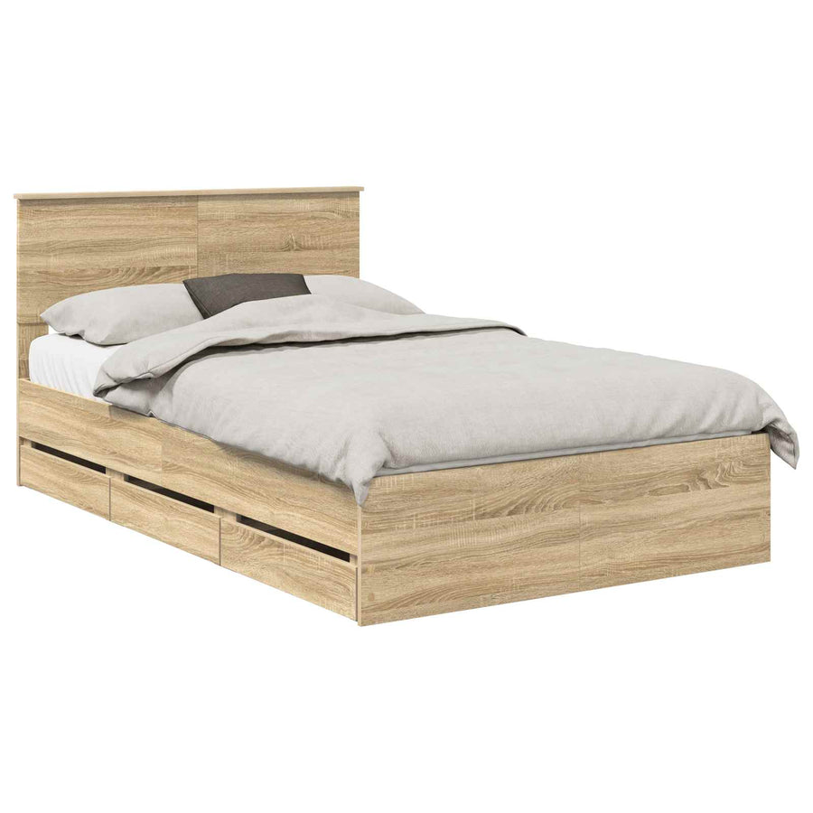 Bedframe met lade Sonoma Eiken 120 x 190 cm Ingenieurshout