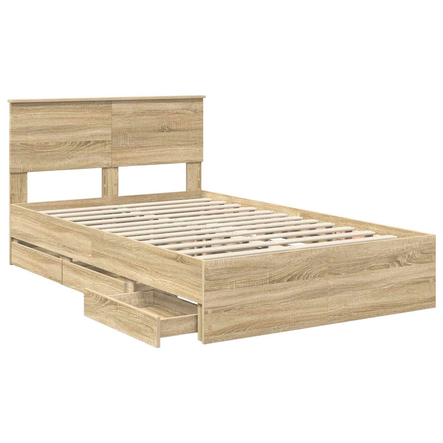 Bedframe met lade Sonoma Eiken 120 x 190 cm Ingenieurshout